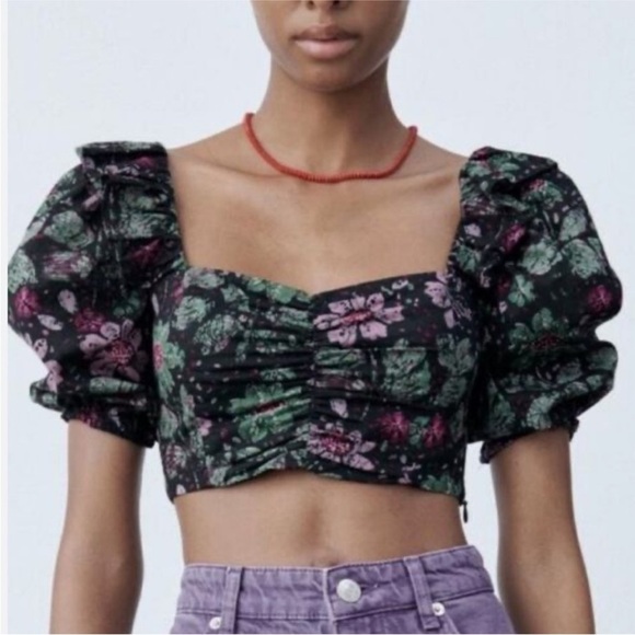 NEW Zara floral crop top - Picture 1 of 7